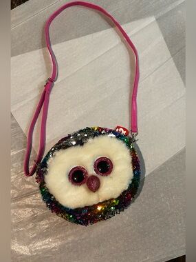 TY Flippables Sequin Plush Purse Owen
Owl  NWOT